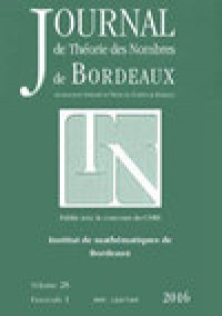 Journal De Theorie Des Nombres De Bordeaux